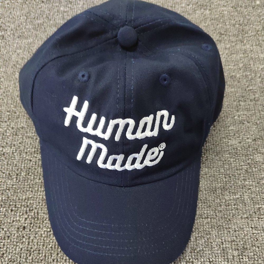 Human Made Hat With White Logo Navy Blue